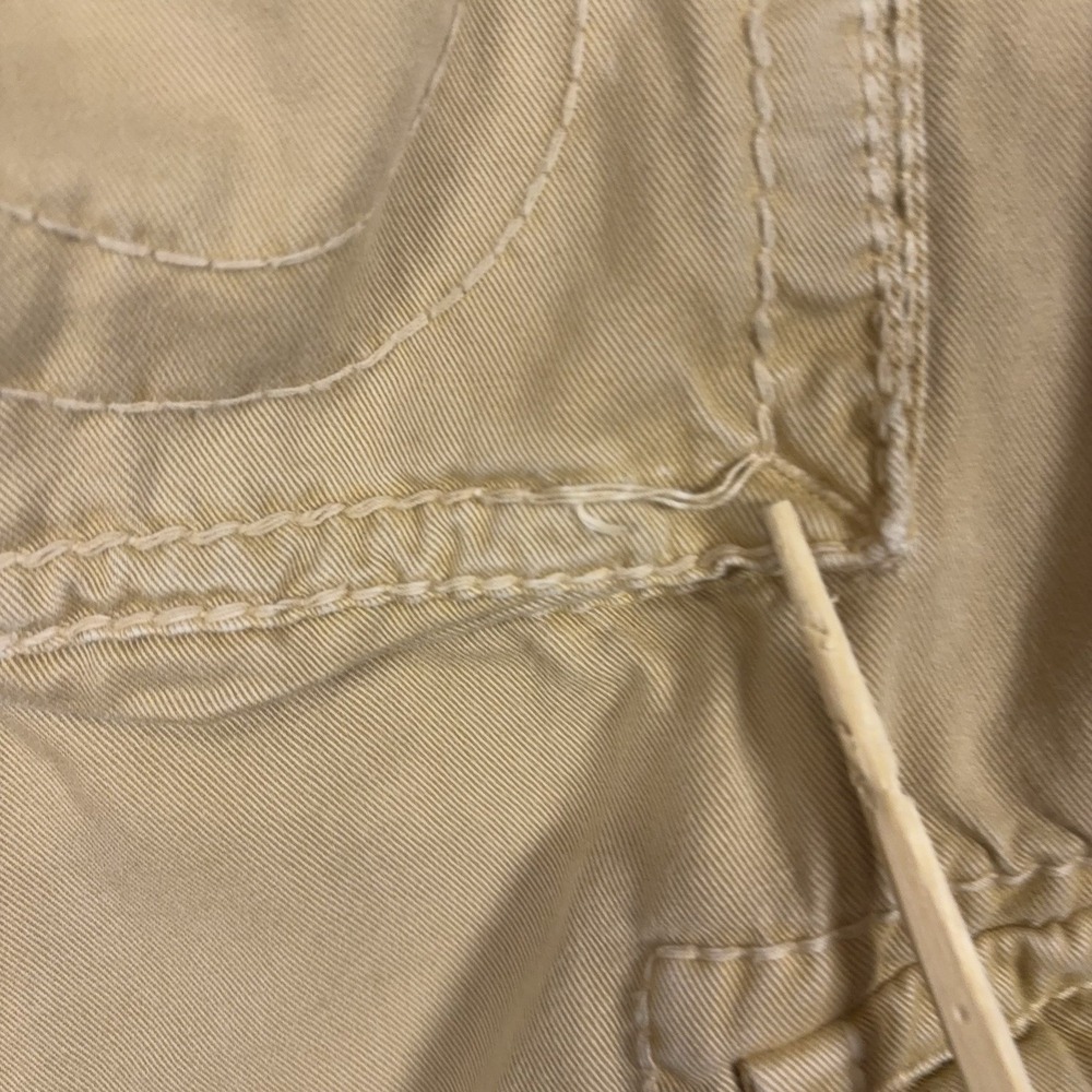 True Religion Cargo Shorts Mens 36 Khaki Cotton Utility Flap Pockets Baggy - Picture 11 of 14